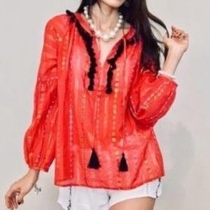 Belle Vere bubble sleeves sheer top Size XS